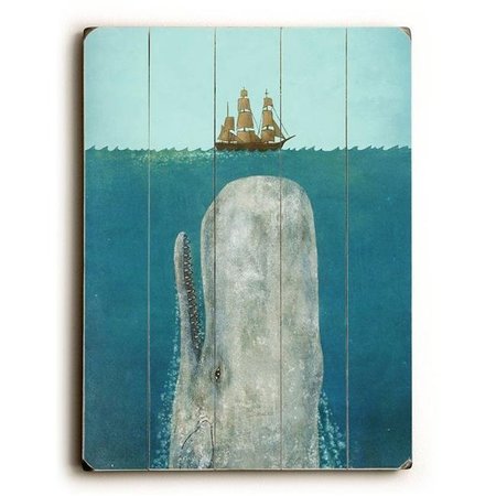 ONE BELLA CASA One Bella Casa 0402-4895-38 12 x 16 in. The Whale Planked Wood Wall Decor by Terry Fan 0402-4895-38